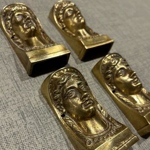 4 vintage metal faces from Century Furniture of Distinction dresser